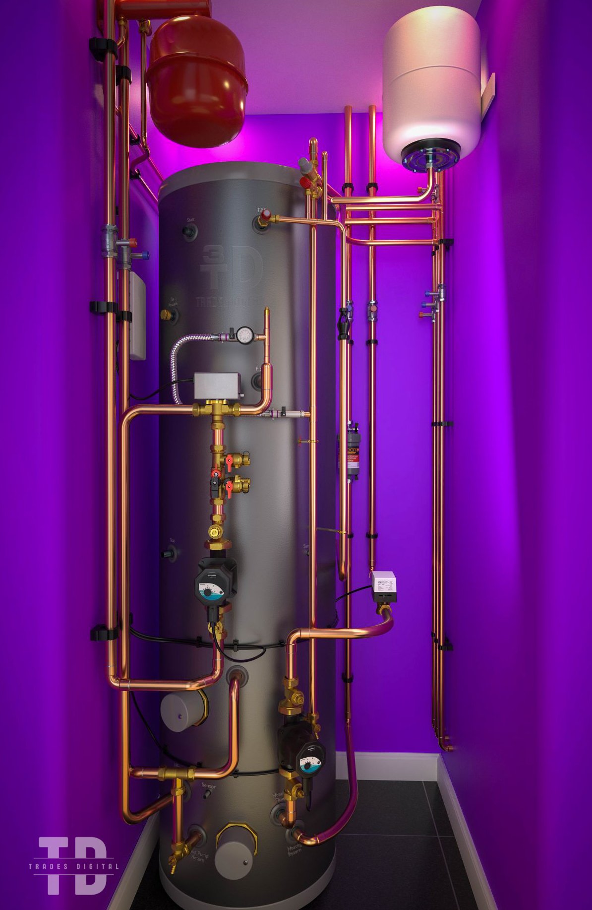 Purple Cylinder Cupboard